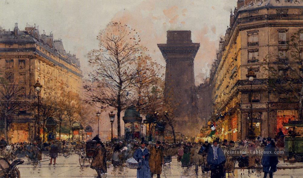 Les Grands Boulevards Une gouache de Paris parisien Eugène Galien Laloue Peintures à l'huile